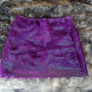 love, Fire Glittering Violet Mini Skirt